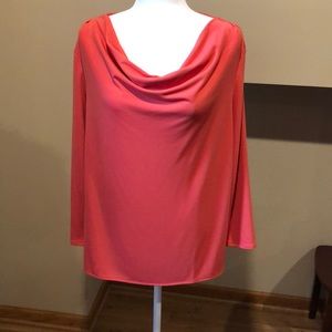 Ann Taylor mango cowl neck blouse XL NWT